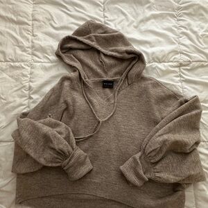 Cozy Taupe Hooded Sweater
